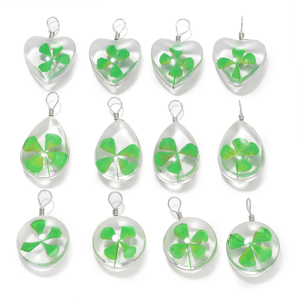 5pcs Green Lucky Four Leaf Clo - Red Clover Flower recension och pris