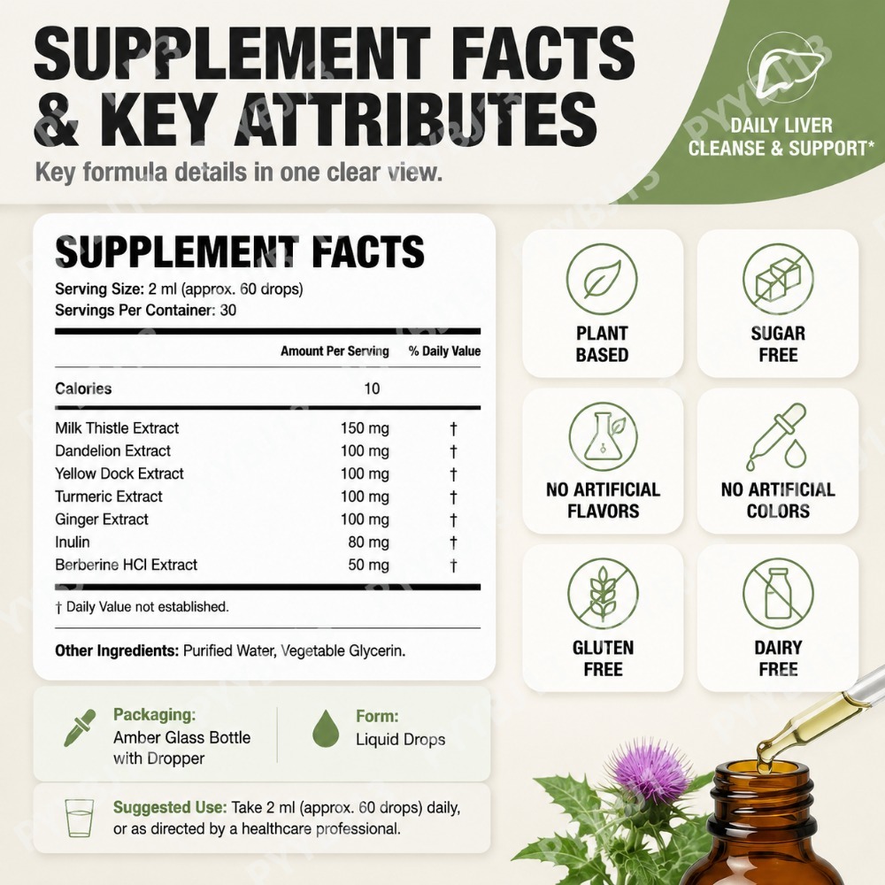 Liver Support Drops with Berbe - Herbal Wellness Formula recension och pris