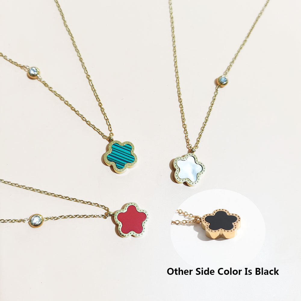 Stainless Steel 18K Gold Plate - Red Clover Flower recension och pris