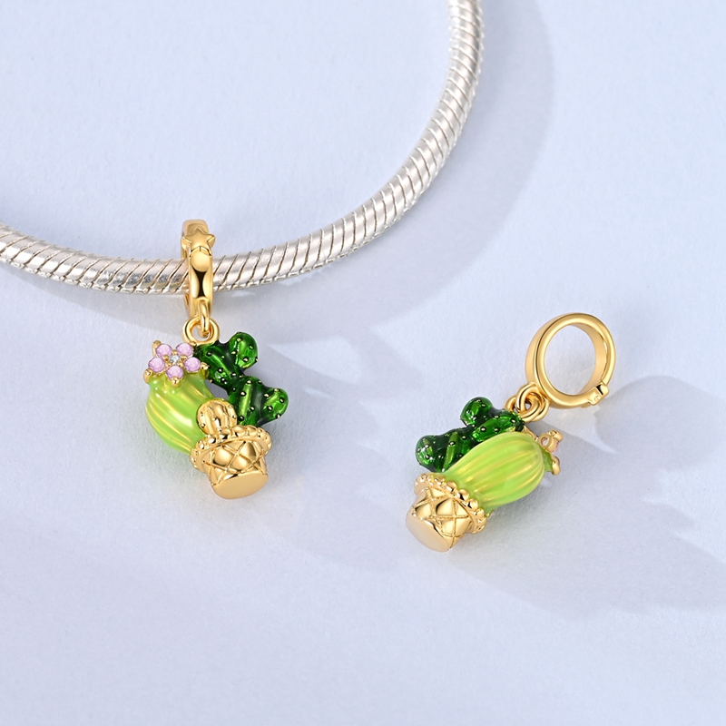 New 925 Sterling Silver Green  - Red Clover Flower recension och pris