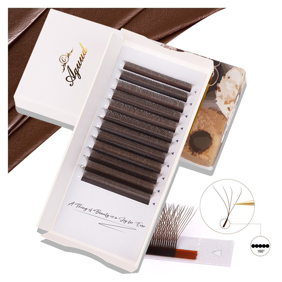 AGUUD Brown 4D W Shaped Eyelas - Red Clover Flower recension och pris