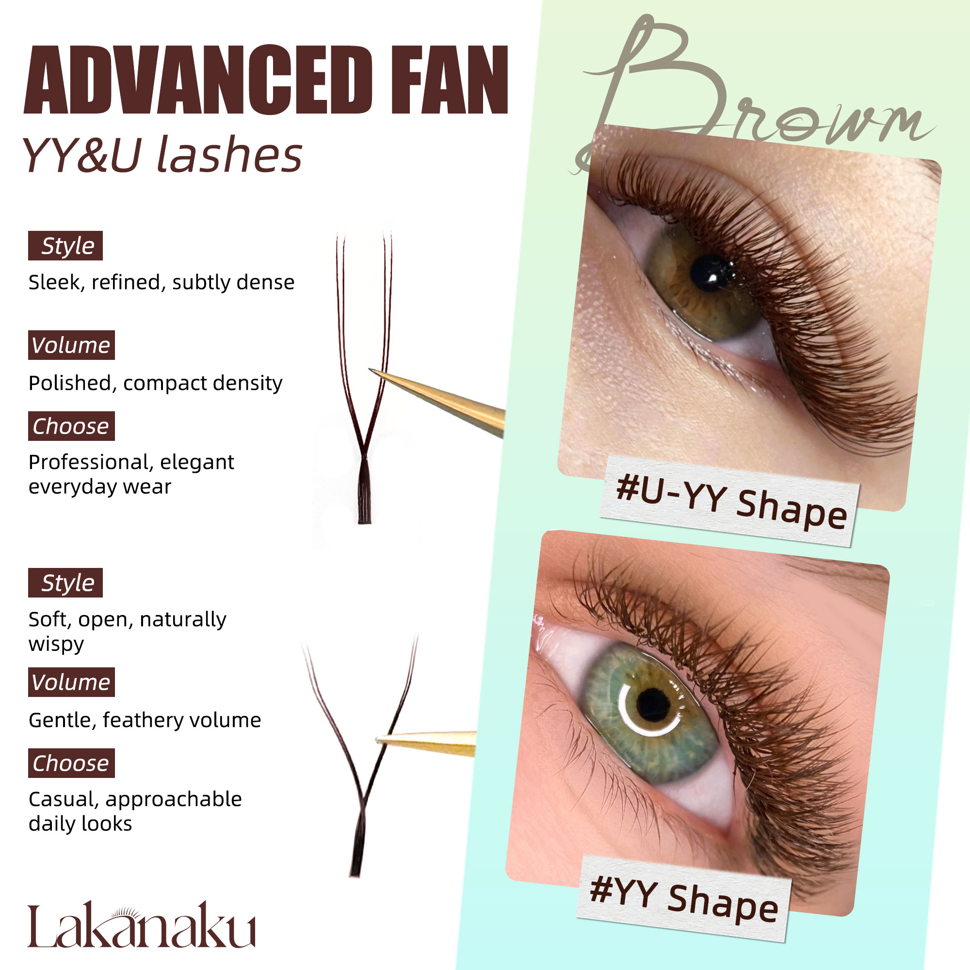 LAKANAKU Dark Brown U Shape YY - Red Clover Flower recension och pris